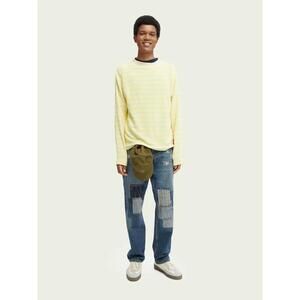 SCOTCH‎ & SODA Men's Striped Structured Felpa Crew-Neck Sweatshirt Size XL